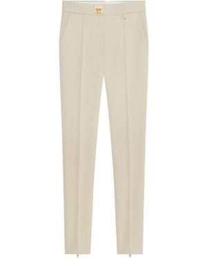 Givenchy Logo Plaque Slim Fit Pants - Natural
