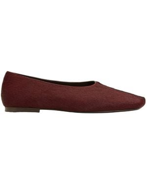 Ami Paris Two-Tone Leather Ballet Flats - Brown
