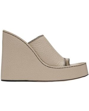 Miista High-Heeled Sandals With Colliding Stitches - Natural