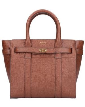 Mulberry Bayswater Logo-Printed Mini Tote Bag - Brown