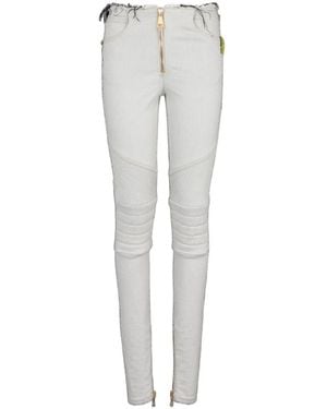 Balmain Slim-Fit Ribbed Jeans - Grey
