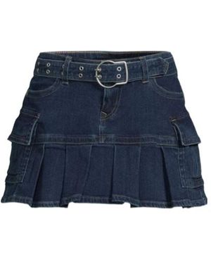 True Religion Belt-Loop Skirt - Blue
