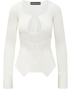 ANDREADAMO Asymmetrical Hollow Top - White