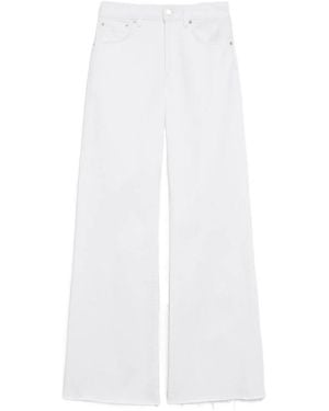 Anine Bing Wyatt Raw-Cut Denim Jeans - White
