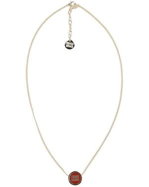 Miu Miu Logo Necklace - White