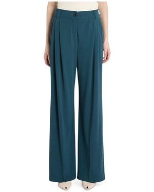 Marella Pleated Casual Pants - Blue