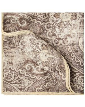 Brunello Cucinelli Double Face Pocket Square - Natural