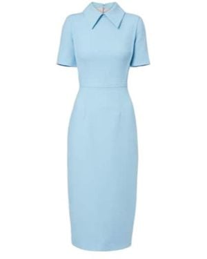 Emilia Wickstead Valletta Wool Cocktail Dress - Blue