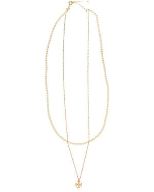 Tory Burch Kira Layered Necklace - White