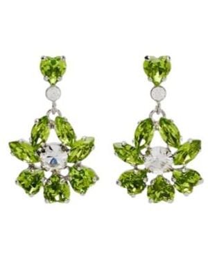 Simone Rocha Heartbloom Embellished Drop Earrings - Green