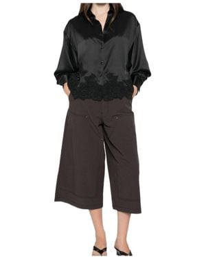 Ermanno Scervino Lace-Trimmed Satin Shirt - Black