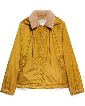 Weekend by Maxmara Button Detailed Drawstring Coat - Yellow