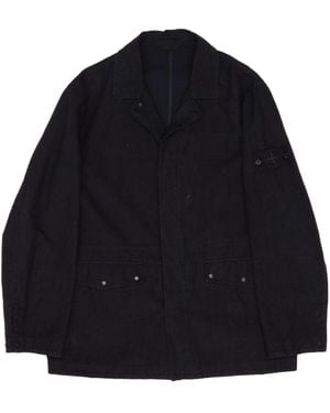 Stone Island Jacket Logo Patch Long-Sleeved Jacket - Blue