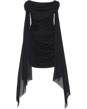 Givenchy Off-Shoulder Draped Mini Dress - Black