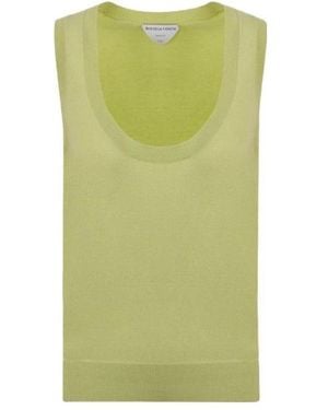 Bottega Veneta Scoop Neck Knitted Top - Green