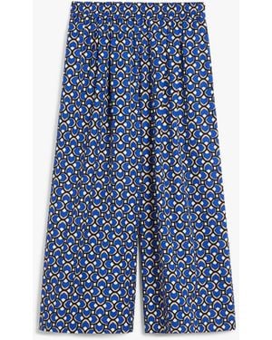 Weekend by Maxmara All-Over Patterned Wide Leg Pants - Blue