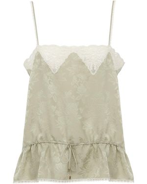 Chloé Floral-Jacquard Top - Natural