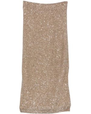 Brunello Cucinelli Sequin Midi Skirt - Brown
