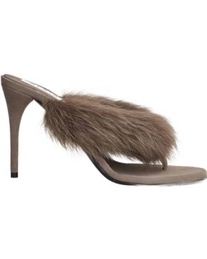 Alaïa Round Toe High Heel Sandals - Brown