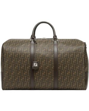 Fendi Ff Monogram Pattern Large Duffle Bag - Brown