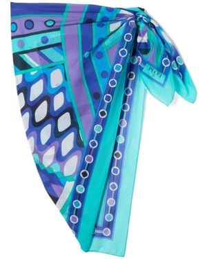 PUCCI Pucci Vivara Printed Pareo - Blue