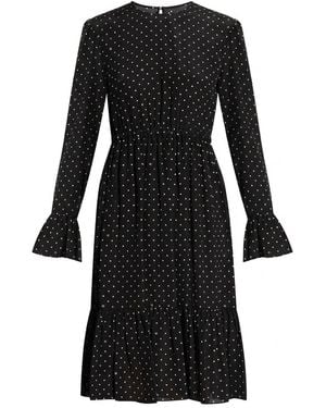 Gucci Polka-Dot Long-Sleeve Dress - Black