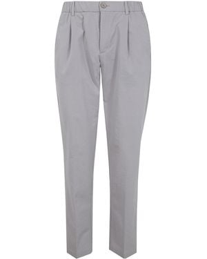 Herno Seersucker Straight-Leg Trousers - Grey