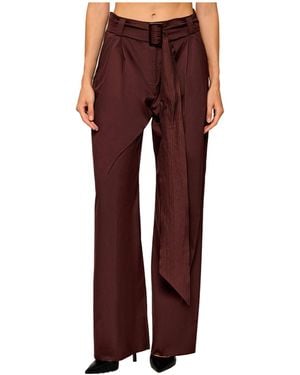 Marella Belted Casual Trousers - Red