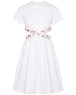 Fendi Short-Sleeved Dress - White
