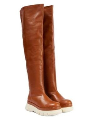 Isabel Marant Malyx Leather Over-The-Knee Boots - Brown