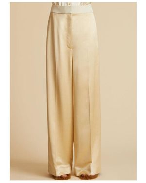 KHAITE Wide-Legged Casual Trousers - Natural