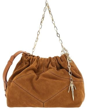 Ba&sh Ruched Chain Strap Shoulder Bag - Brown