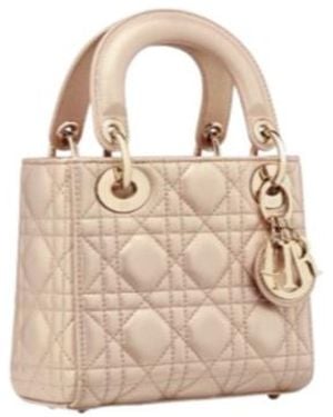 Dior Mini Lady Handbag - Natural