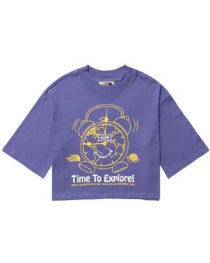 The North Face X Online Ceramics Graphic-Printed Cropped T-Shirt - Blue