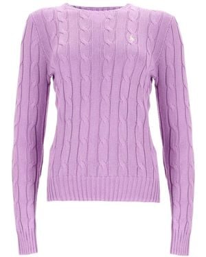 Polo Ralph Lauren Julianna Cable Knit Jumper - Purple