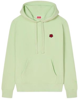 KENZO Boke Flower Patch Drawstring Hoodie - Green
