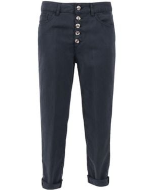 Dondup Buttoned High-Waist Trousers - Blue