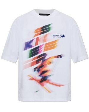 DSquared² Ski Print T-Shirt - White