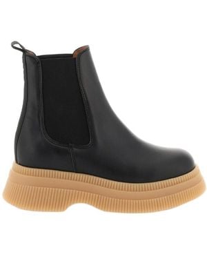 Ganni Round Head Chelsea Boots - Black