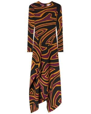 PUCCI Labirinto Print Jersey Dress - Brown