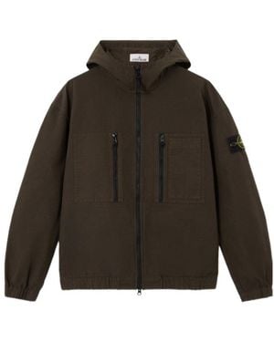Stone Island Comfort-Fit Hooded Overshirt With Zip Pockets - Green