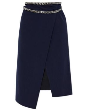 Stella McCartney Chain-Detailed Midi Skirt - Blue