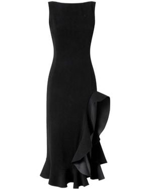 Pinko Fitted Dress With Flounces - Black
