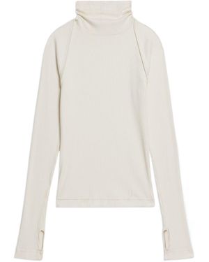 Helmut Lang Ribbed Turtleneck T-Shirt - White