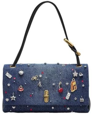Marc Jacobs The Trinket Charm Denim Large Dual Bag - Blue