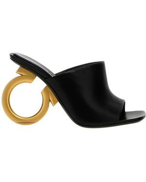 Ferragamo Logo Sandals - Black