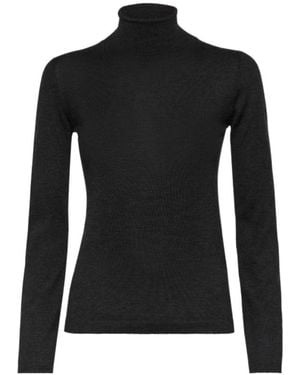 Brunello Cucinelli Cashmere-Silk Turtleneck Sweater - Black