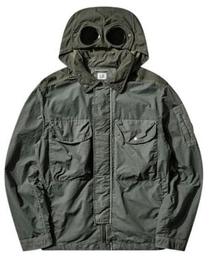 C.P. Company Flatt Nylon Goggle Hooded Jacket - Grey