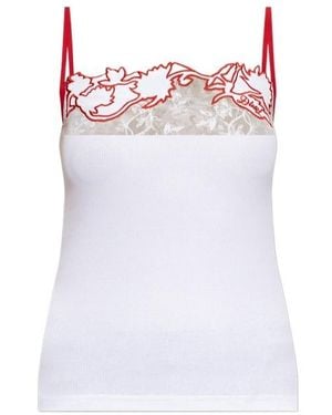 DIESEL T Edna Lace Trim Top - White