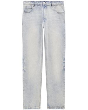 Courreges Courrèges Logo Embroidered Straight Leg Jeans - Grey